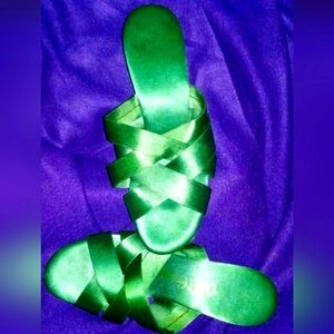 Women's Satin Formal Wedge Heel Sandals Daniel Green Size 6.5